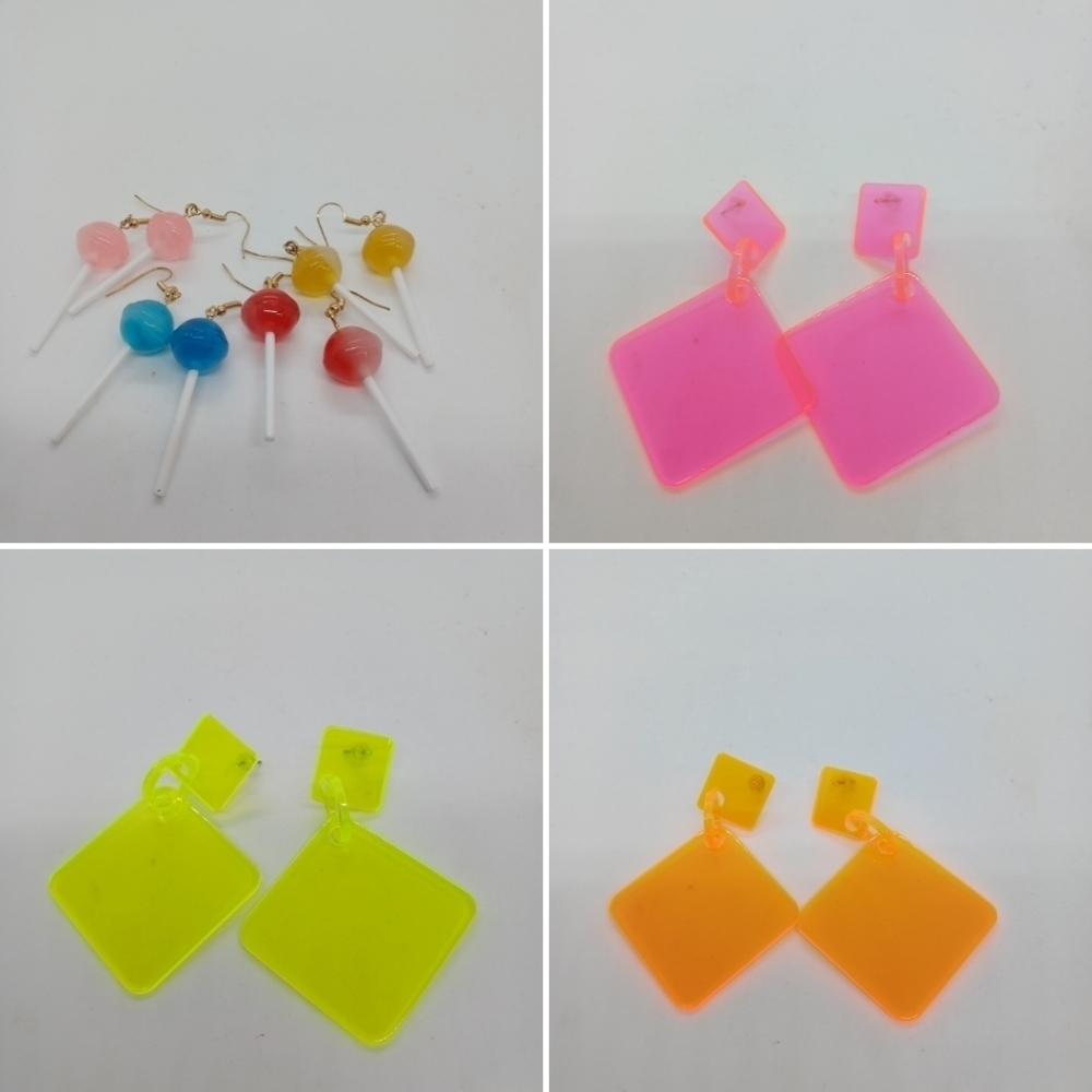 NWT 7 PAIR UNIQUE COLORFUL EARRINGS